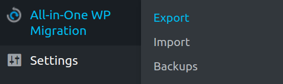 Export function in all-in-one WP plugin